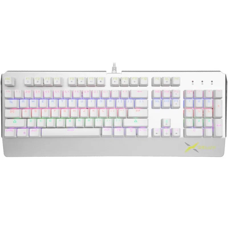 Delux KM06 Проводная игровая механическая клавиатура 104 стандартных клавиш синий