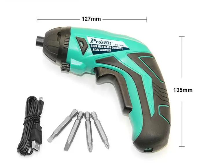 Аккумуляторная электрическая отвертка Pro'sKit набор аккумуляторных дрелей с USB
