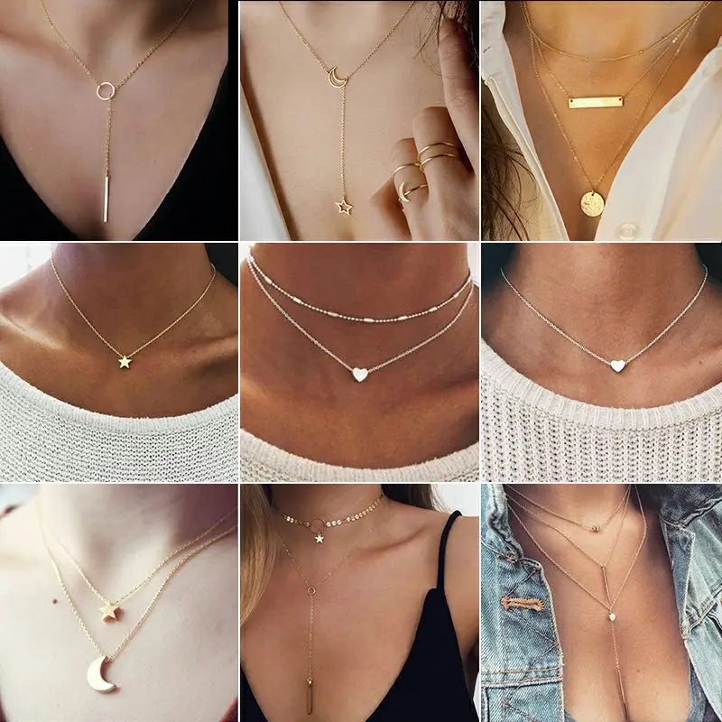 

Новые Подвески в виде сердца и звезды для женщин, винтажный женский чокер в богемном стиле, ювелирные изделия, подарок, оптовая продажа