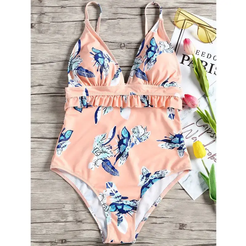 Womens One-Piece Swimsuit Bandage Bikini Push-up Padded Bra Bathing Swimwear | Спорт и развлечения