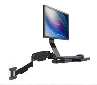 w802b wall mount gas spring monitor keyboard tray holder lcd monitor mount arm sit stand working station loading 2 10kgs