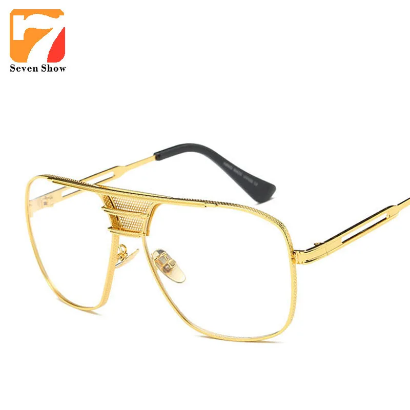 2017 негабаритных очки модные рамка близорукости зрелище прозрачные линзы золото