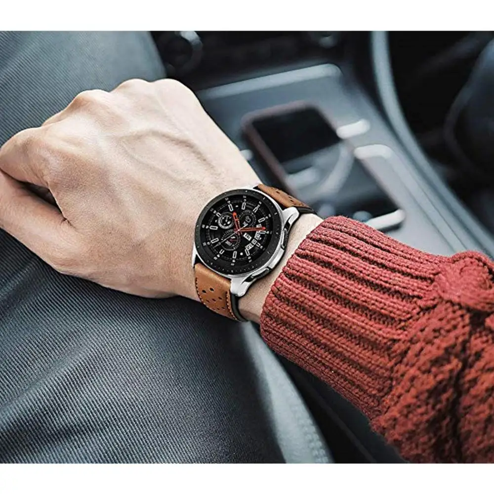 20 мм/22 мм, ремешок для Galaxy Watch 46 мм/42 мм/Активный samsung Шестерни S3 frontier/S2/спортивный кожаный ремешок huawei часы GT S 3 2 46