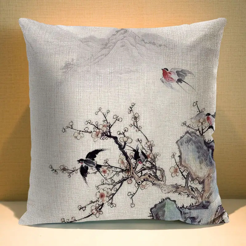 Модный тренд Китайская Красивая Подушка Чехол декоративные красивые пейзажи