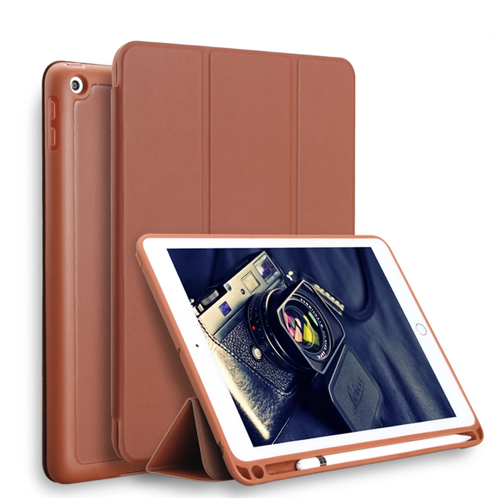 brown Высококачественный ТПУ силиконовый мягкий чехол для iPad Pro 12,9 сумка чехол с карандашом слот для iPad Pro 12,9 - Цвет: brown