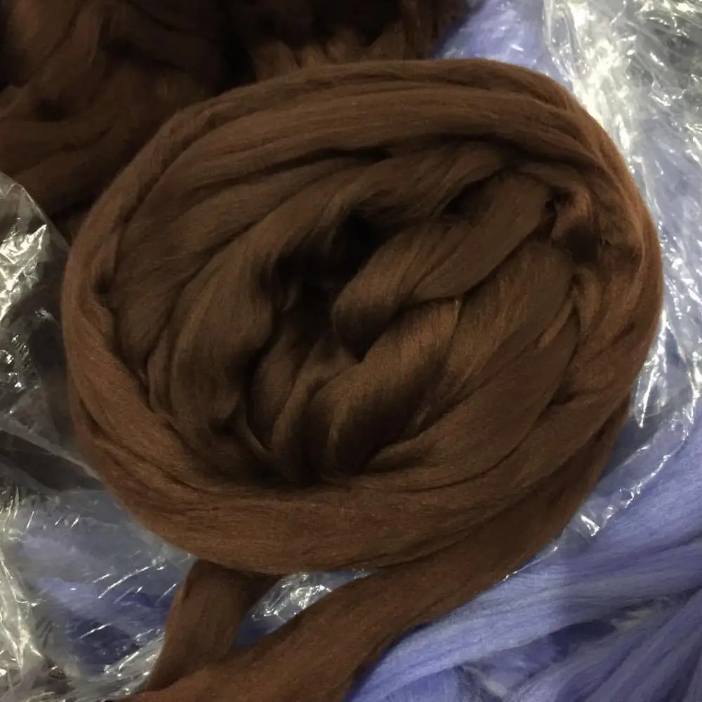 brown Зимняя теплая большая пряжа 1 шарик мохнатая шерстяная пряжа 500 г супер мягкая объемная Рука вязание гигантская Шерсть-ровинг массивная трикотажная петля - Цвет: brown