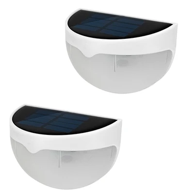 2PCS-White 2 шт./партия Солнечная изгородь Фонари 6 светодиодных настенных светильников Солнечная лампа крепление декоративное Домашнее освещение для крыльца наружное аварийное освещение - Испускаемый цвет: 2PCS-White