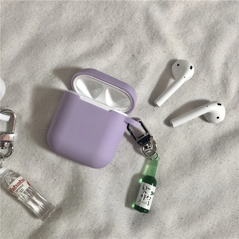 DIY милый силиконовый чехол для Apple аксессуары для airpods Bluetooth наушники защитный чехол мультфильм сумка анти-потеря ремень