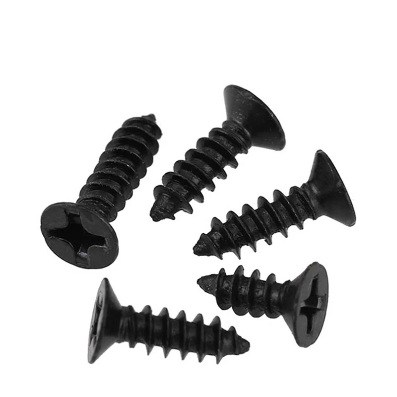 Винты M2mm * 4mm 5mm 6mm 8mm 10mm 12mm 1000pcs черные Серебряные металлические застежки