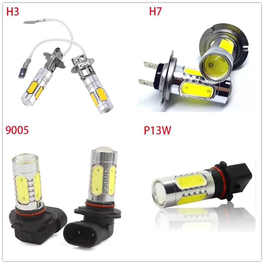 2 шт. H3 H7 9005 9006 P13W светодиодный Противотуманные фары Дневные Фары Светильник COB 7 5 W