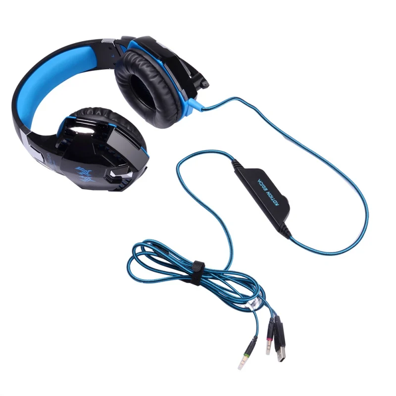 

Computer Gaming Headphone Stereo Deep Bass Game Earphone 3.5mm Headset with Mic LED Light for PC Game
