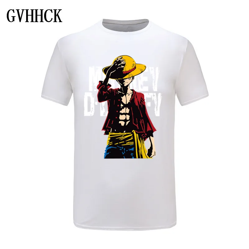 Новинка летняя цельная футболка мужские футболки с принтом обезьяны D Луффи