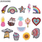 ZOTOONE термонаклейки в виде НЛО, цветов, сердец, нашивки для одежды, DIY мотивы, наклейки в виде ананасов, Детские значки