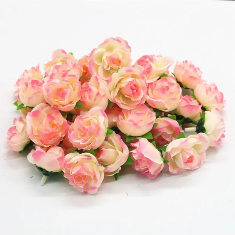 A 50pcs 3cm Artificial Flowers Silk Flower Roses Small Tea Bud Flowers Hand Made Diy Head Garlands For Wedding Home Decoration - Цвет: A