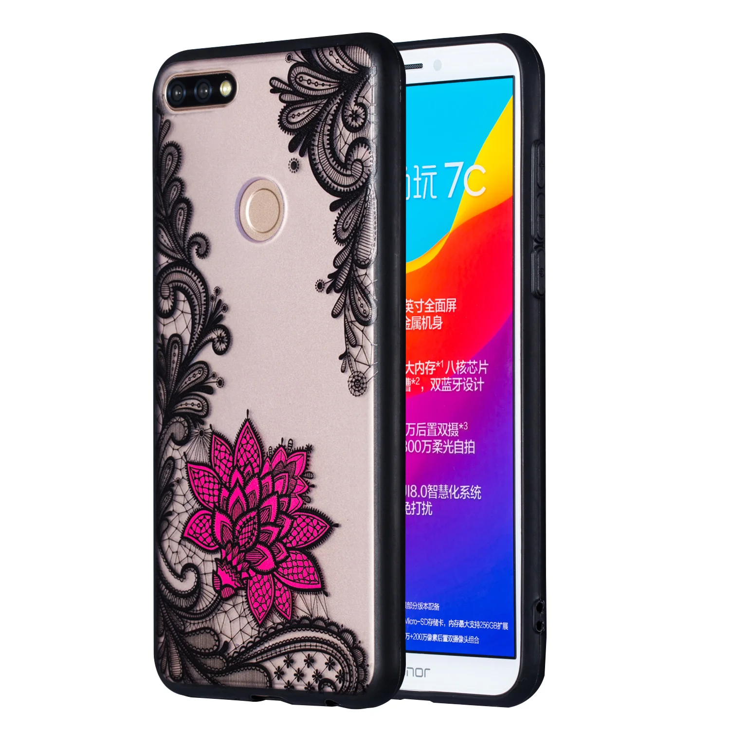 Чехлы с цветами для Huawei P20 P10 Lite P9 Y6 Y5 Y7 Prime 2018 Y9 Honor 7A 7X 7C PRO 7S российский 8 9 прозрачный