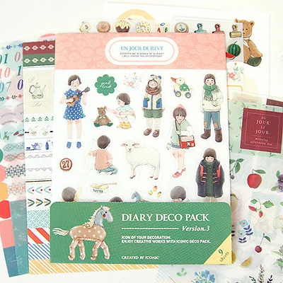 12 упак./лот версия 3. Ежедневник деко наклейки для ноутбуков из сериала Дневники