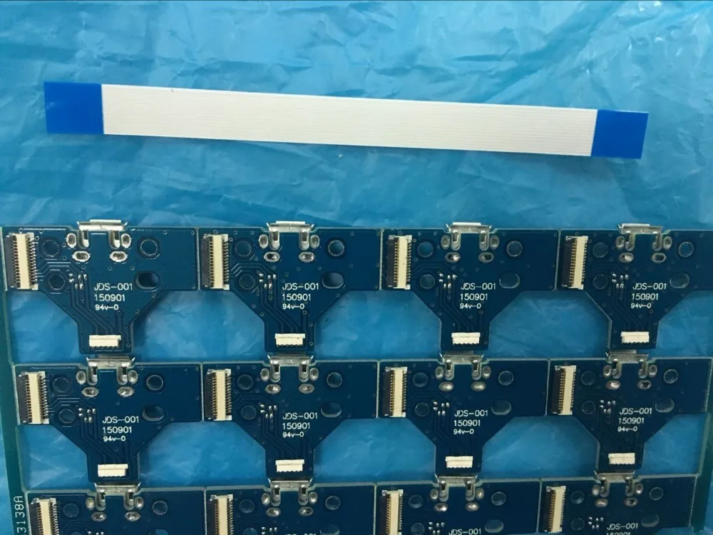 100 наборов высококачественных разъемов USB для зарядки контроллера PS4 Dulshock с платой jds-001 BLUE + кабель.