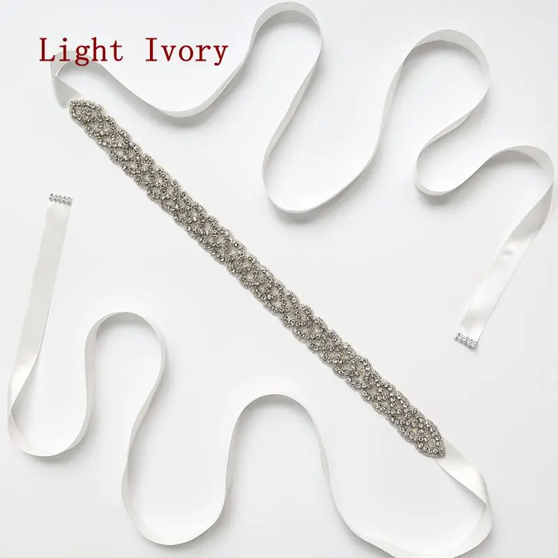 Light Ivory Лидер продаж, свадебное платье со стразами, пояс, аксессуары для невесты, подружки невесты, пояса, ремни для свадебного платья - Цвет: Light Ivory