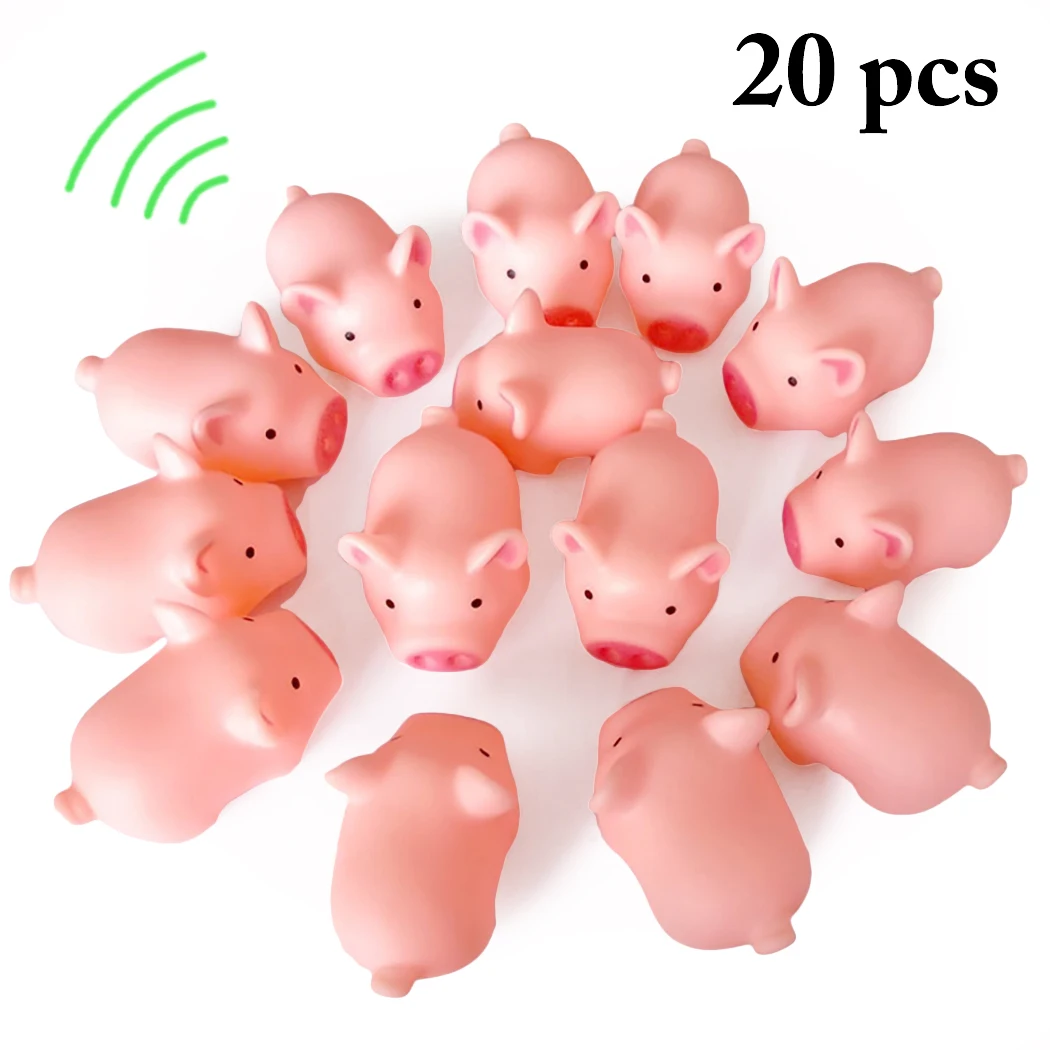 

20PCS Funny Safety Pet Squeaky Toy Pig Funny Interactive Dog Teething Toy Pet Interactive Play Toy For Cat Dog Training