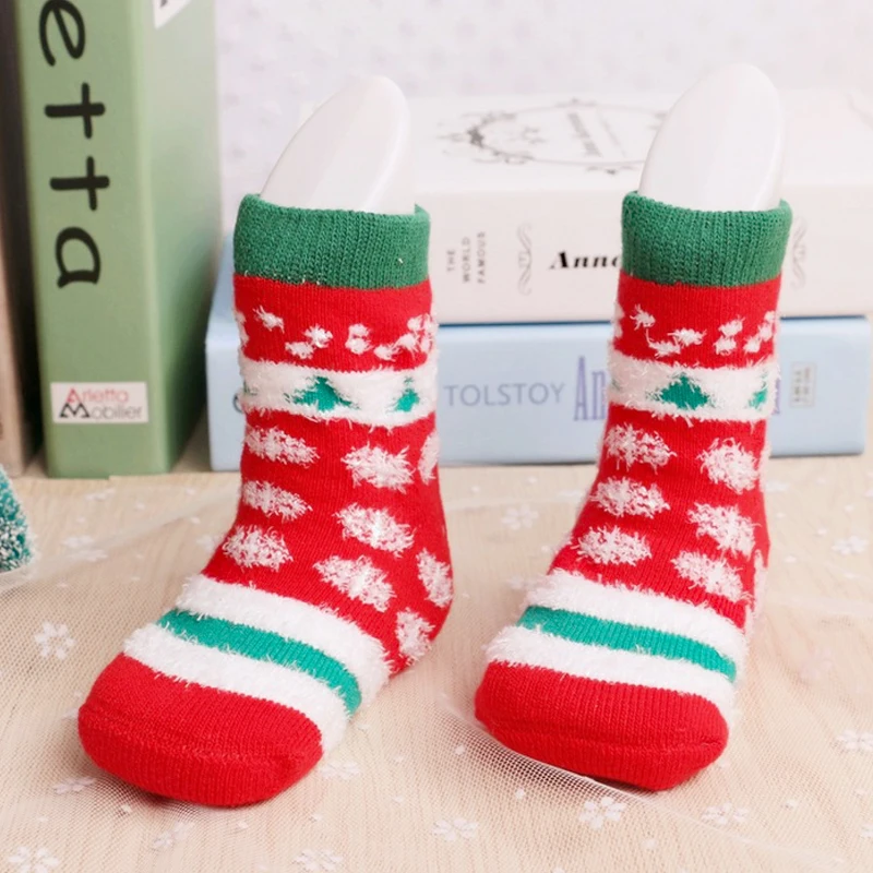 Детские рождественские носки для младенцев с героями мультфильмов плотные