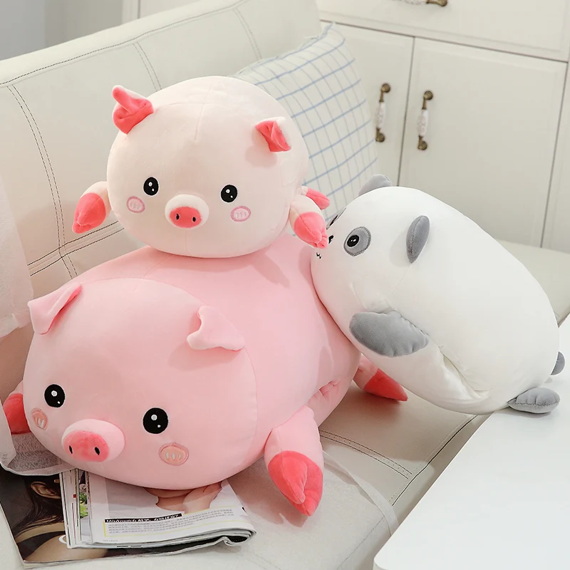 

40-90cm super soft pig panda plush toy stuffed animal throw pillow cushion pink pig panda hand worm pillow Gift for children/