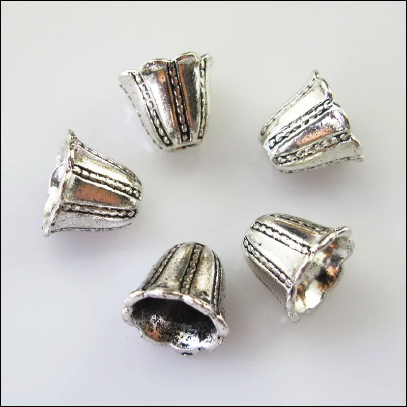 Модные тибетские серебряные конические концевые бусины 16 шт. Разъемы 12 мм |