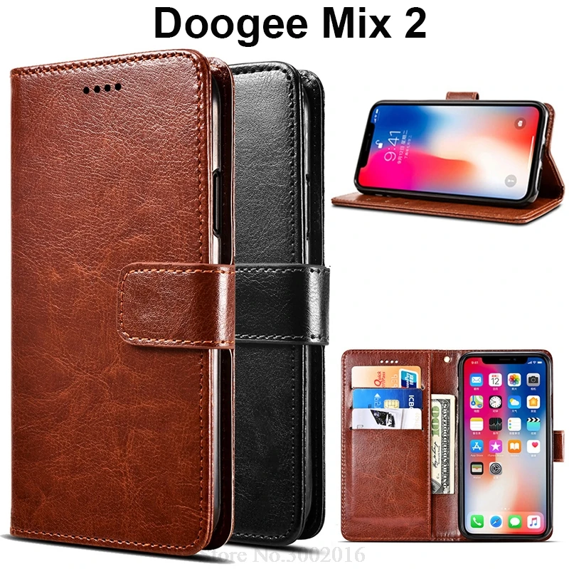 Бесплатная доставка Чехол Для Doogee Mix 2 откидной кожаный роскошный чехол Подставка