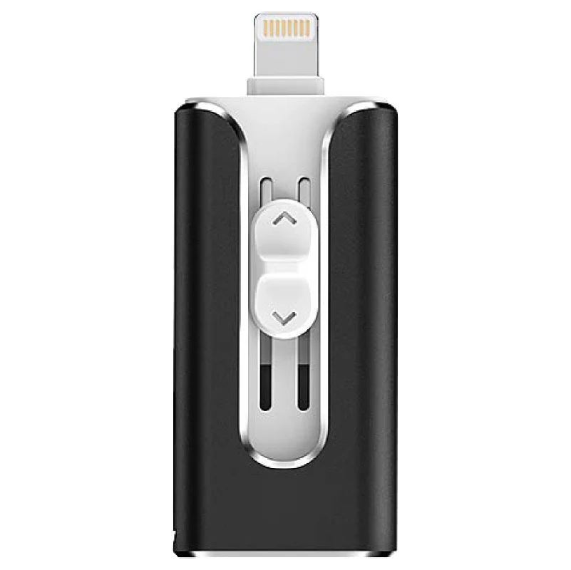 OTG 256 ГБ USB флэш-накопитель для iPhone X/8/7 Plus/6 Plus/6s/5/SE ipad металла Pendrive HD флеш-накопитель 16 ГБ 32 ГБ, 64 ГБ, 128GFlash выступает драйвер - Цвет: Черный