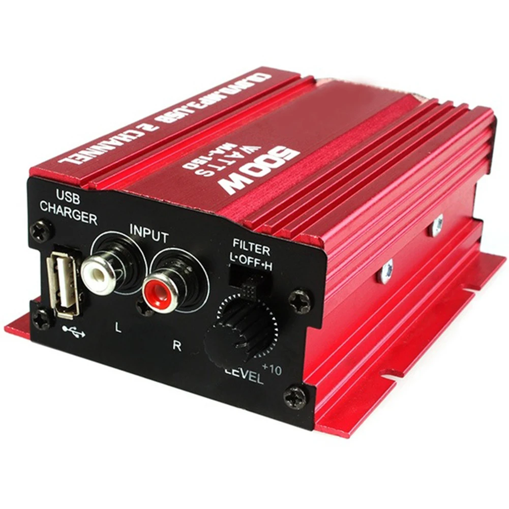 Мини HiFi 12 V 2CH USB цифровой стерео аудио разъем Усилитель сабвуфер для Автомобиль