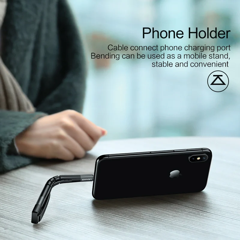 Держатель для телефона и USB кабель iPhone USAMS оригинальный зарядный iOS 3 в 1 держатель