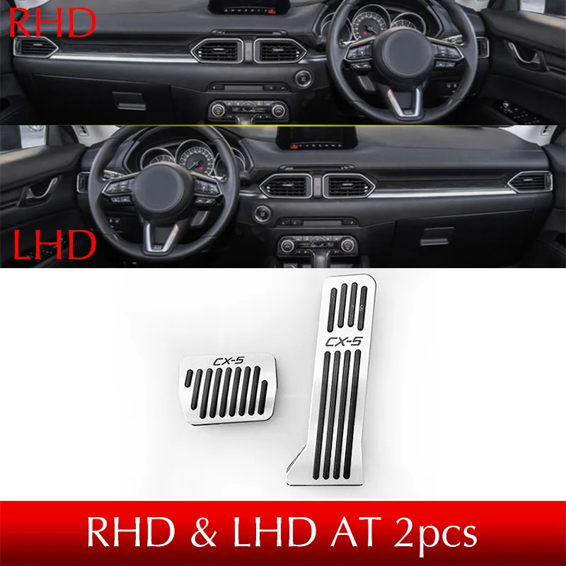 AT 2pcs Для 2013- Mazda CX-5 CX5 KF Автомобильный ремонт акселератора подставка для ног педали газовая пластина сцепление дроссельная заслонка Тормозная педаль стиль - Название цвета: AT 2pcs