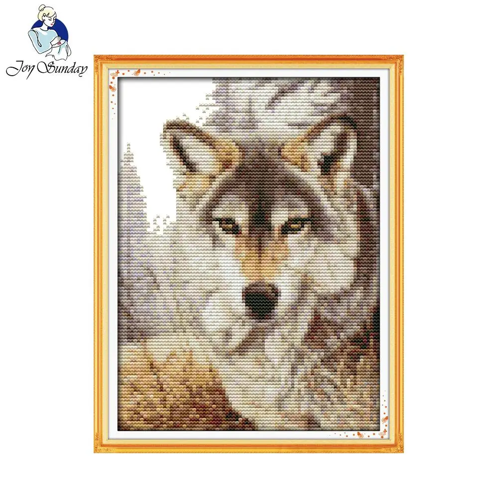 Набор для вышивки крестиком Joy Sunday Wolf Spirit 11CT 14CT | Дом и сад