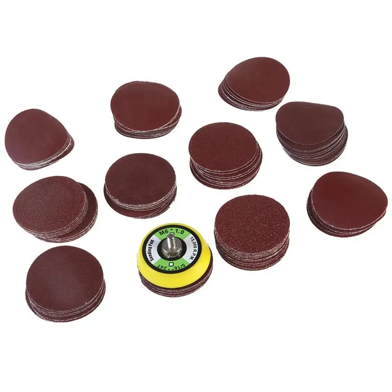 

2 Inch Sanding Discs with M6 Backer Plate PSA Sandpaper Hook and Loop Pads Self Stick Polishing Pad