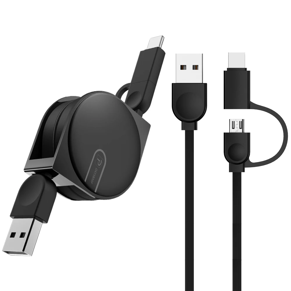 Чехол 2 в 1 Micro usb type C для samsung S8 S9 plus Oneplus 6 кабель для IPhone XS MAX X IPad 7 8 6 Выдвижной зарядный кабель