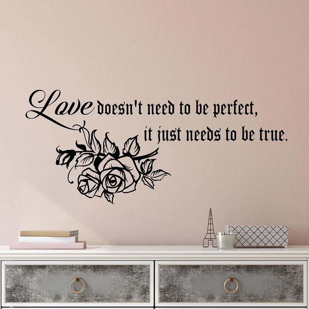 Слова цитаты вдохновляющие о совершенных надписях True Love виниловые наклейки на