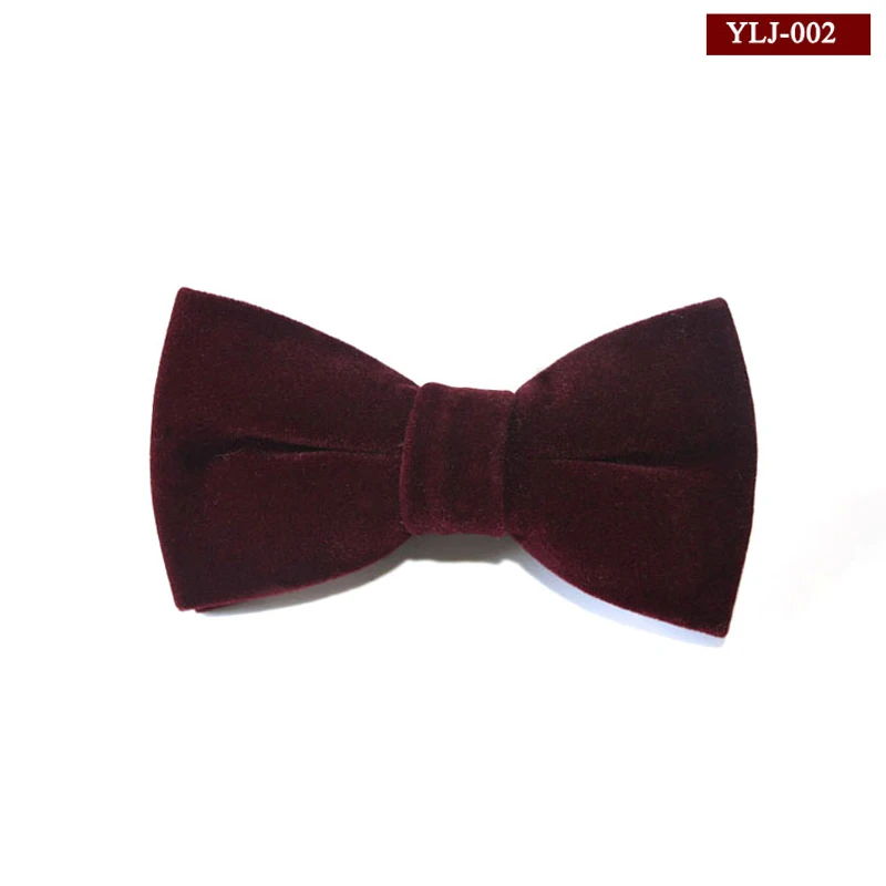 Мужской высококачественный однотонный бархатный галстук-бабочка Свадебный