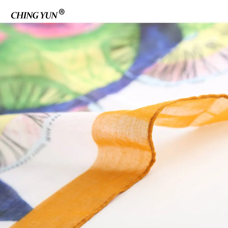 Зимний женский шарф Этнические Цветы Женская шаль платок с принтом розы Русский