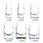 5 шт.лот, 6 размеров, плоские кожаные застежки для браслета из нержавеющей стали, металлические концевые застежки, соединители для ожерелья, изготовление ювелирных изделий F3481