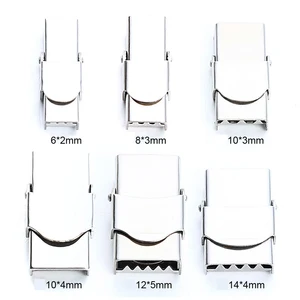 5 шт.лот, 6 размеров, плоские кожаные застежки для браслета из нержавеющей стали, металлические концевые застежки, соединители для ожерелья, изготовление ювелирных изделий F3481