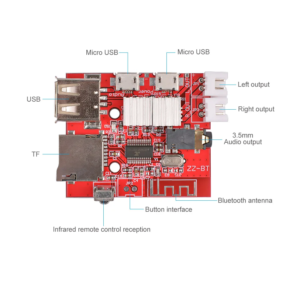 Плата усилителя мощности AIYIMA USB5V Bluetooth 3 Вт * 2 MP3 декодер не допускающий потерь