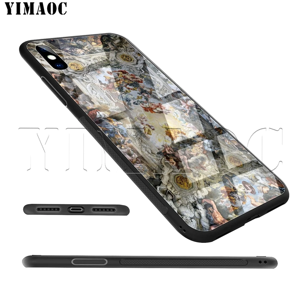 YIMAOC Michelangelo художественная статуя эстетический чехол из закаленного стекла для iPhone 11 Pro XS MAX XR X 8 7 6 6S Plus
