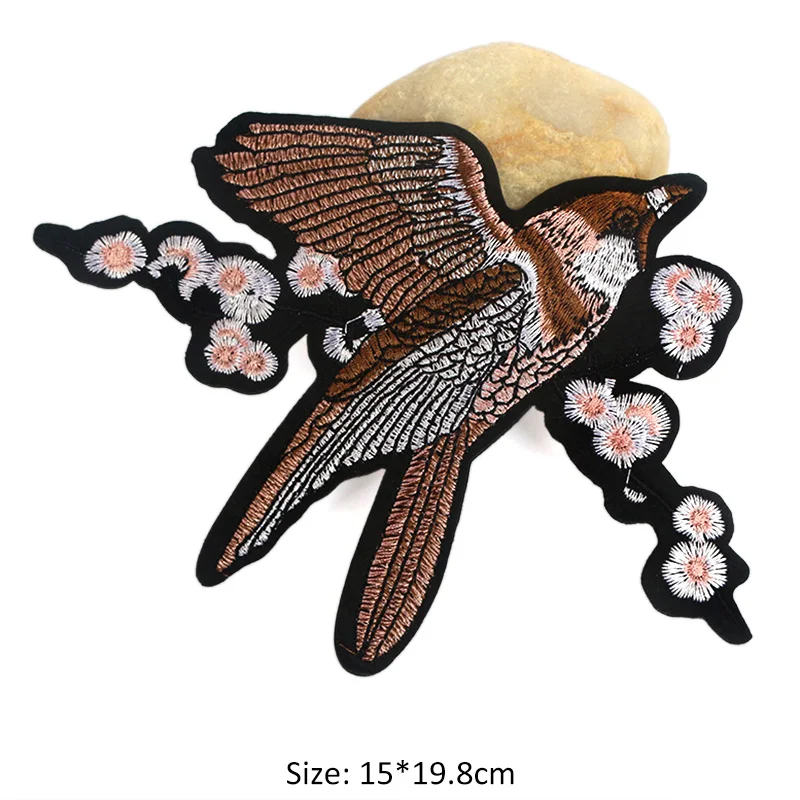 Flower Bird Butterfly Goldfish Embroidered Patches For Clothing DIY Stripes Applique Clothes Stickers Iron On Patches Badges