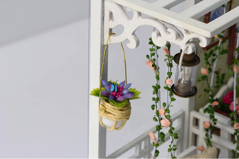 Миниатюрный DIY Кукольный дом деревянный Miniatura кукольные домики мебель сборный комплект ручной работы модель Кукольный домик игрушка для детей подарок h13