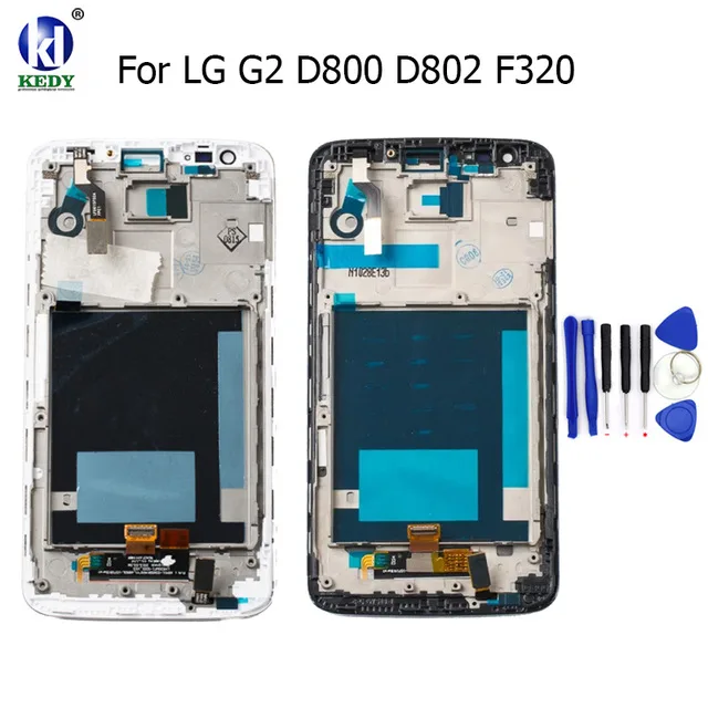 Для LG G2 D800 D801 F320 D805 D802 D803 LS980 VS980 ЖК Экран Дисплей с Сенсорный экран планшета + рамка