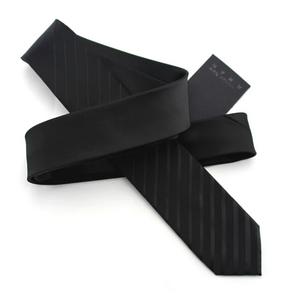 Новинка 2019 Классический шелковый галстук для мужчин Модный деловой черный 5 см