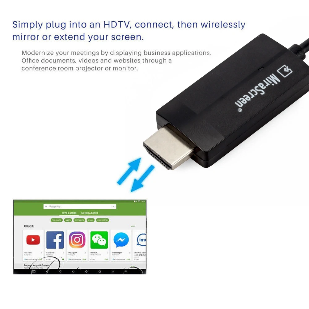 Беспроводной дисплей проецируемый Кабель-адаптер приемник с HDMI и USB портом для microsoft HDMI видео HD tv Stick Dongle медиа стример