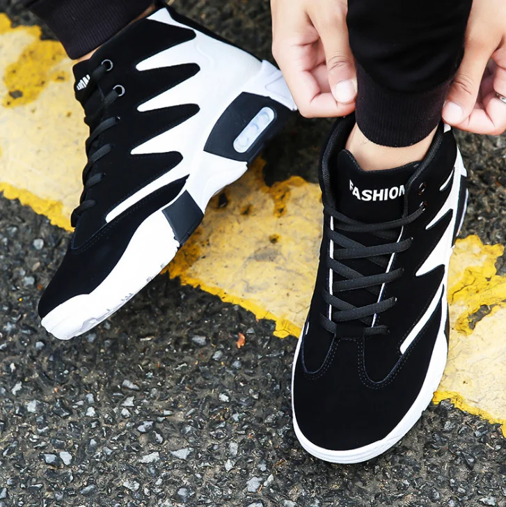 XEK 2019 spring men shoes fashion comfortable black and white color matching high High Top casual ZLL679 | Обувь