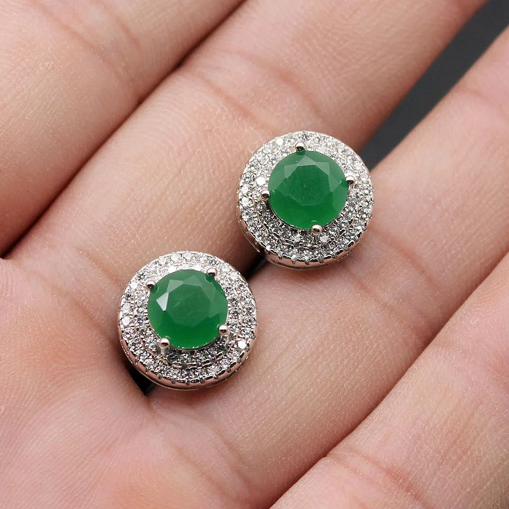 Hermosa Jewelry Unique Wedding Party Women Earrings 925 Sterling Silver Engagement Circular Series BKHM-016 | Украшения и