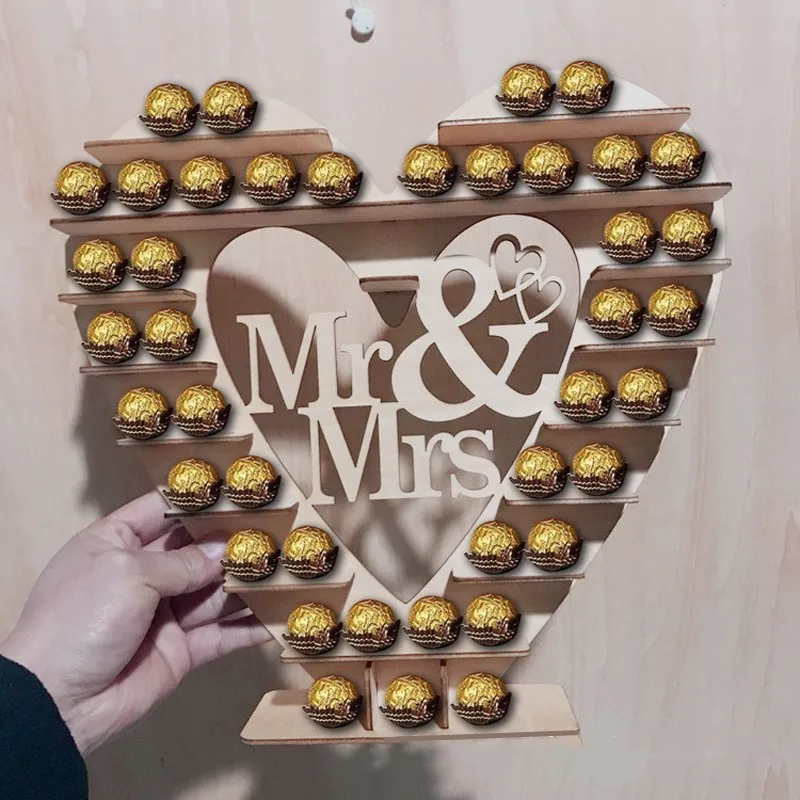 Деревянная конфетная стойка Mr& Mrs стойка для конфет Ферреро коробка для свадьбы& Engagemen вечерние украшения с бесплатной доставкой