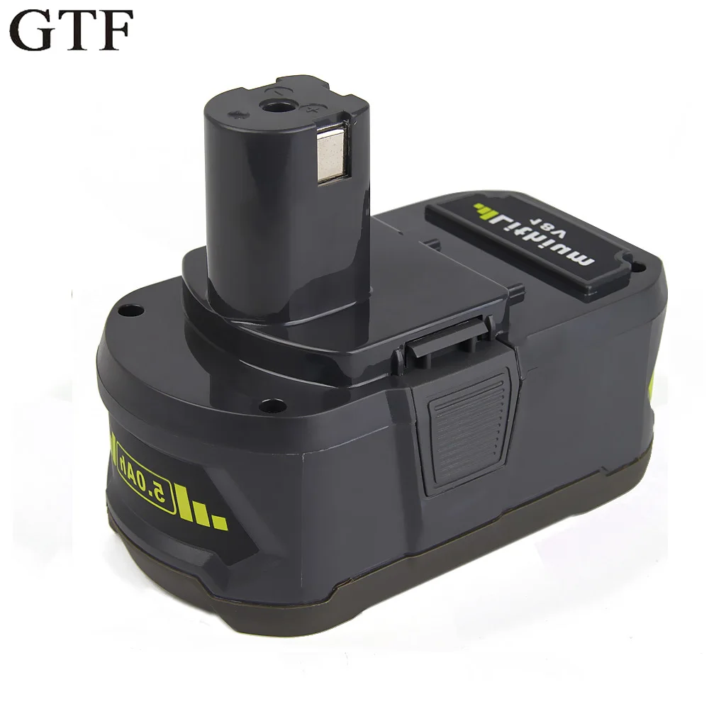 Литий ионная аккумуляторная батарея GTF 18 в 5000 мАч для Ryobi P108 RB18L40 сменная